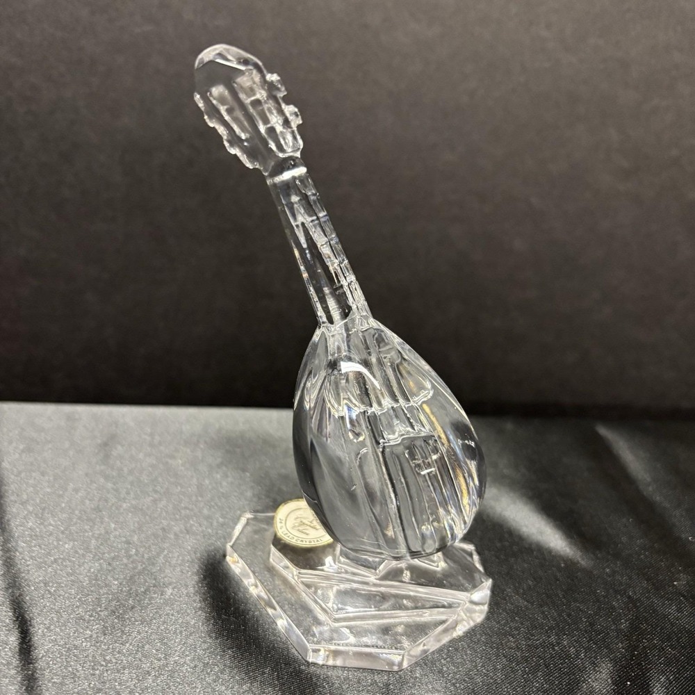 Vintage Kristakolor 6" 24% Lead Crystal‎ Glass Band Instrument Mandolin - Picture 4 of 8